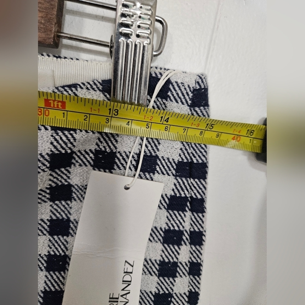 NWT LISA MARIE FERNANDEZ Cropped Gingham Cotton-blend Bouclé Straight-leg Pants - Picture 9 of 11
